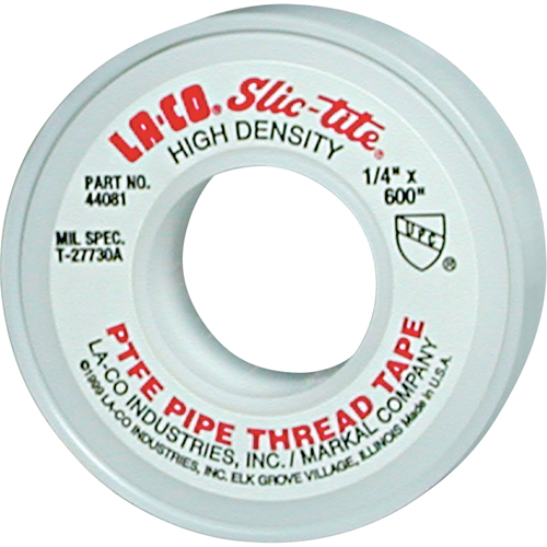 Slic-Tite&reg; PTFE Thread Tape, 1200" L x 1/2" W, White NTL Industrial