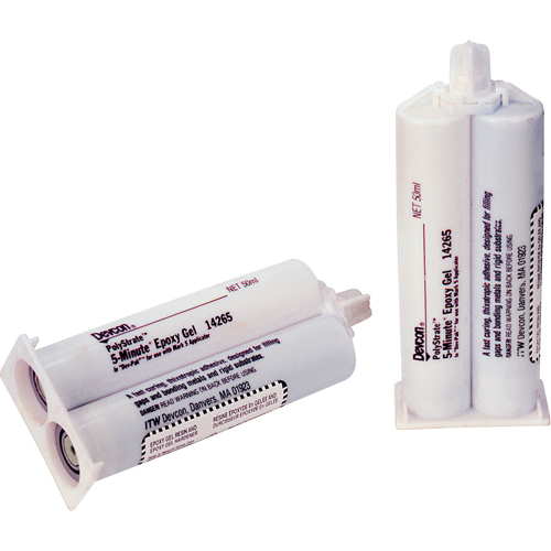 Adh&eacute;sif 5 minutes, 50 ml, Cartouche double, Deux composants, Transparent NTL Industrial