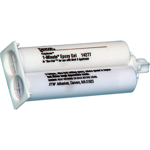 1-Minute Adhesive, 50 ml, Dual Cartridge, Two-Part, Amber NTL Industrial