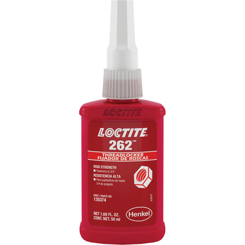 Threadlocker 262 , Red, High, 50 ml, Bottle NTL Industrial