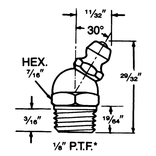 Fitting, 1/8" Thread NTL Industrial
