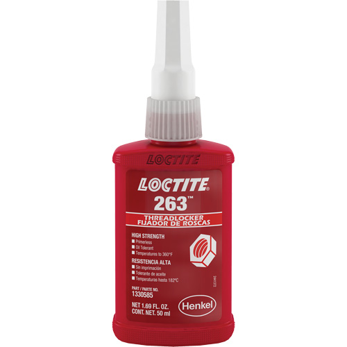 Threadlocker 263 Rapid Cure, Red, High, 50 ml, Bottle NTL Industrial