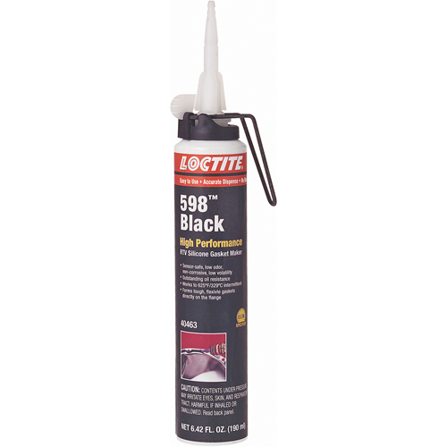 598 High Performance RTV Silicone Gasket Maker, Cartridge, Black NTL Industrial