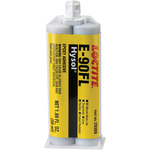 Hysol E-90FL Adhesive, 102 g, Dual Cartridge, Two-Part, Grey NTL Industrial