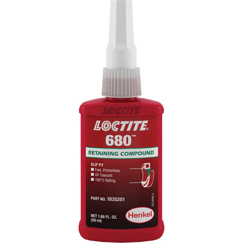 680 High-Strength/Low-Viscosity Retaining Compound, 50 ml, Bottle, Green NTL Industrial