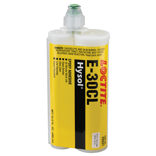 E-30CL Glass Bonder Structural Adhesive, 200 ml, Dual Cartridge, Two-Part, Ultra Clear NTL Industrial