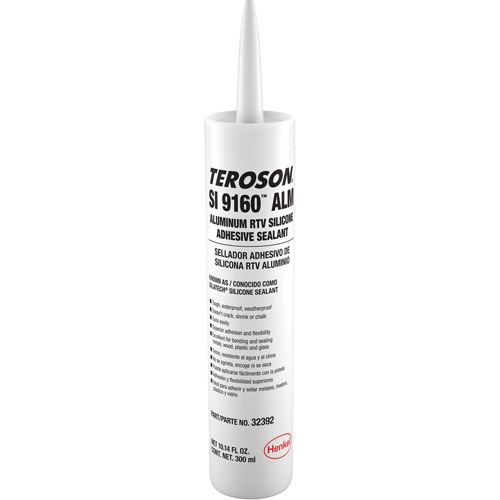 Teroson&reg; SI 9160 Silicone Sealant, Cartridge, Aluminum NTL Industrial
