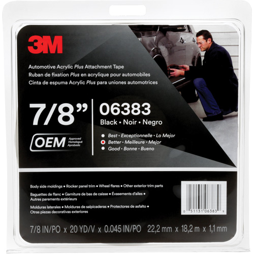 Ruban en acrylique de 3M pour l'automobile, 18 m (60') lo x 22 mm (7/8") la, 45 mils, Acrylique NTL Industrial