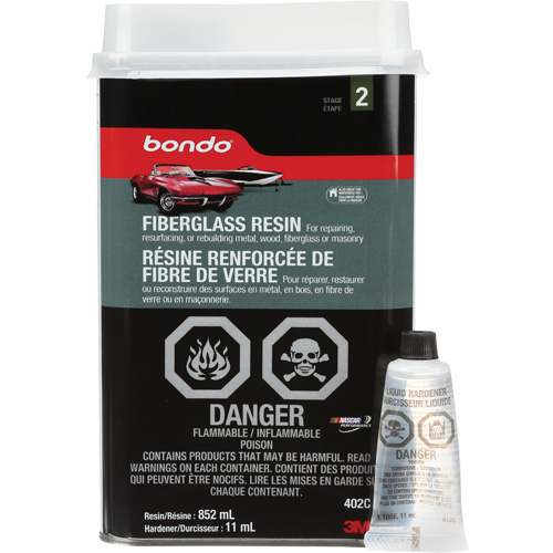 R&eacute;sine de fibre de verre Bondo, Deux composants, 852 ml, Bouteille, Blanc cass&eacute; NTL Industrial
