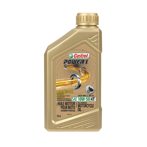 Huile pour moteur de moto 10W50 POWER 1, 946 ml, Bouteille NTL Industrial