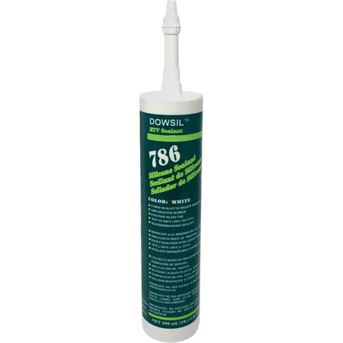 Agent d'&eacute;tanch&eacute;it&eacute; &agrave; base de silicone Dowsil 786, 300 ml, Cartouche, Blanc NTL Industrial