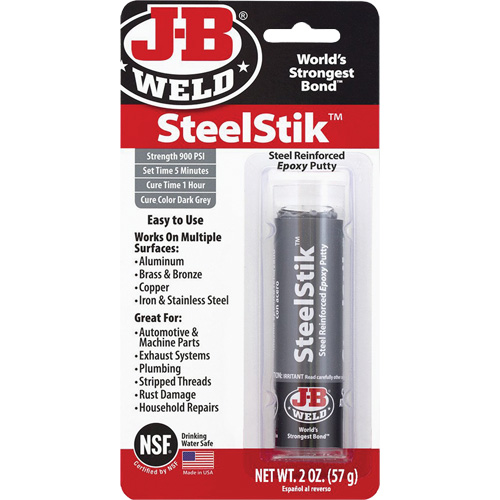 SteelStik Epoxy, 2 oz., Stick, Grey NTL Industrial