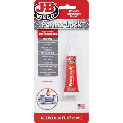 Perma-Lock Threadlocker, Red, High, 6 ml, Tube NTL Industrial