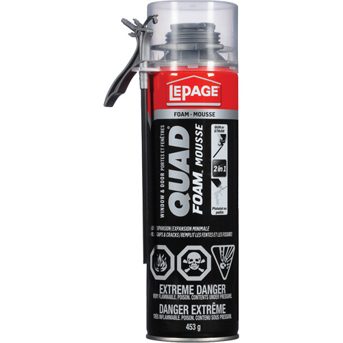 Quad&reg; Foam Window & Door Installation Foam, Aerosol Can, Tan NTL Industrial