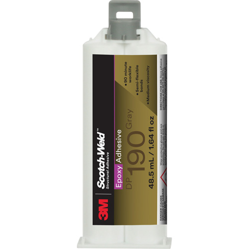 Scotch-Weld Epoxy Adhesive DP190, 1.64 fl. oz., Cartridge, Two-Part, Grey NTL Industrial