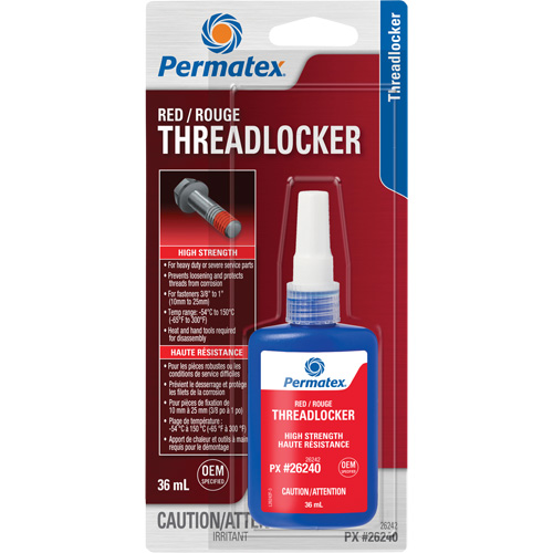 Permanent Strength Threadlocker, Red, High, 36 ml, Bottle NTL Industrial