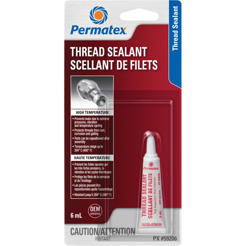 High Temperature Thread Sealant, Tube, 6 ml, -54° C - 204° C/-65° F - 400° F NTL Industrial