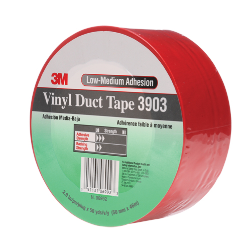 Rubans adh&eacute;sifs en vinyle 3903, 48 mm (2") la x 46 m (151') lo, 6,5 mils, Rouge NTL Industrial