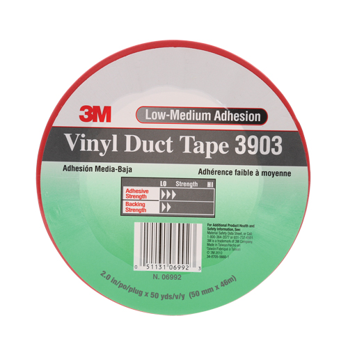 Rubans adh&eacute;sifs en vinyle 3903, 48 mm (2") la x 46 m (151') lo, 6,5 mils, Rouge NTL Industrial