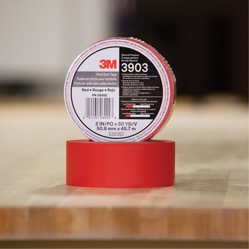 Rubans adh&eacute;sifs en vinyle 3903, 48 mm (2") la x 46 m (151') lo, 6,5 mils, Rouge NTL Industrial