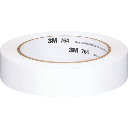 Ruban en vinyle pour travaux g&eacute;n&eacute;raux 764, 25,4 mm (1") la x 32,9 m (108') lo, 5 mils, Blanc NTL Industrial