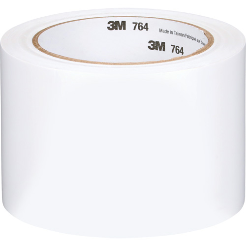 Ruban en vinyle pour travaux g&eacute;n&eacute;raux 764, 76 mm (3") la x 32,9 m (108') lo, 5 mils, Blanc NTL Industrial