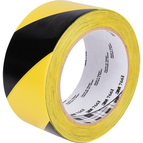 Hazard Warning Tape 766, 50.8 mm (2") x 33 m (108'), Black/Yellow NTL Industrial