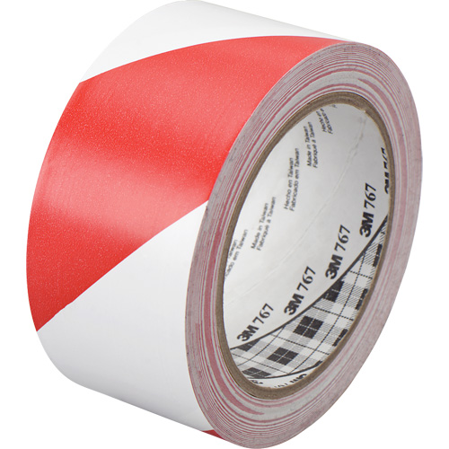 Hazard Warning Tape 767, 50.8 mm (2") x 33 m (108'), Red/White NTL Industrial