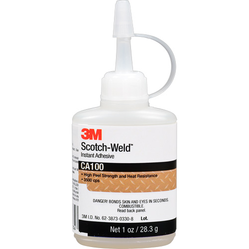 Scotch-Weld Instant Adhesive CA100, Off-White, Bottle, 1 oz. NTL Industrial
