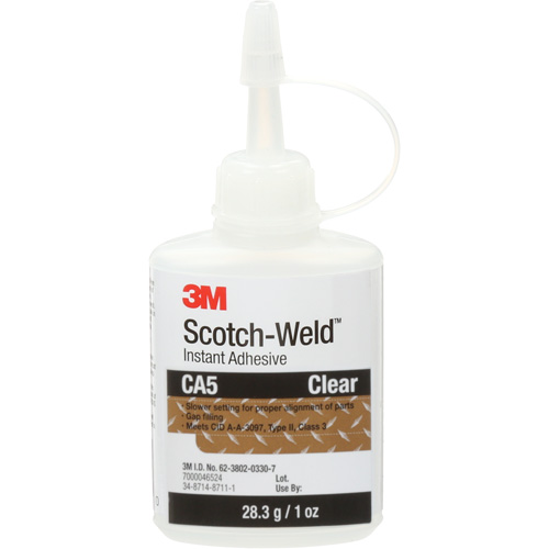 Scotch-Weld Instant Adhesive CA5, Clear, Bottle, 1 oz. NTL Industrial