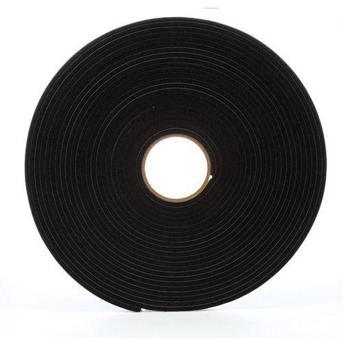 4504 Vinyl Foam Tape, 19 mm (3/4") W x 16.5 m (54') L, 250 mils, Black NTL Industrial
