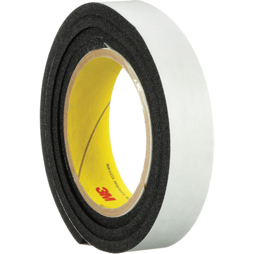 Ruban en mousse de vinyle 4714, 25,4 mm (1") la x 16,5 m (54') lo, 250 mils, Noir NTL Industrial