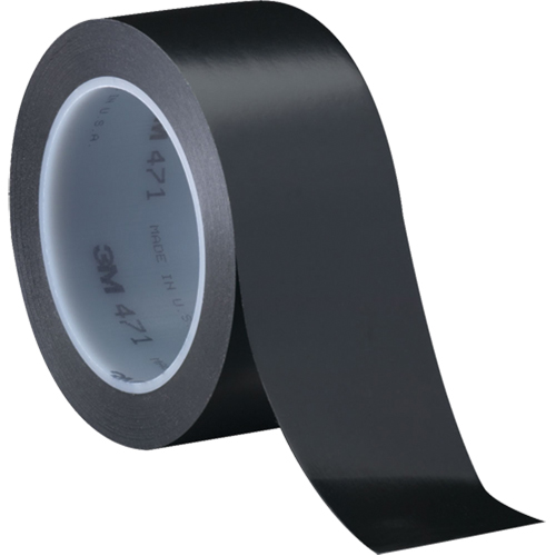 Ruban en vinyle 471, 12 mm (1/2") la x 32,9 m (108') lo, 5,3 mils, Noir NTL Industrial