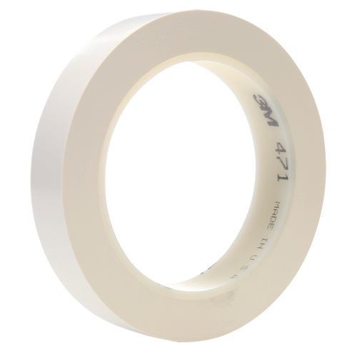 Ruban en vinyle 471, 25,4 mm (1") la x 32,9 m (108') lo, 5,3 mils, Blanc NTL Industrial