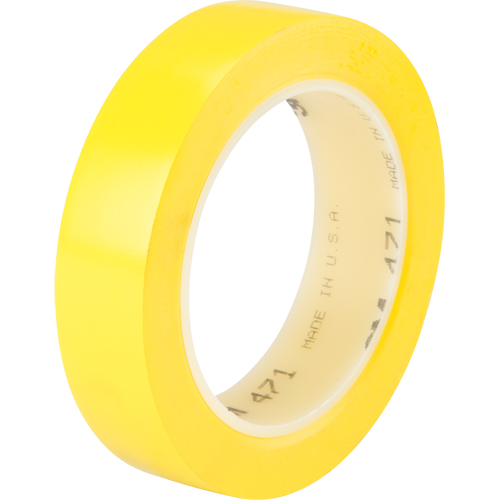 Ruban en vinyle 471, 25,4 mm (1") la x 32,9 m (108') lo, 5,3 mils, Jaune NTL Industrial