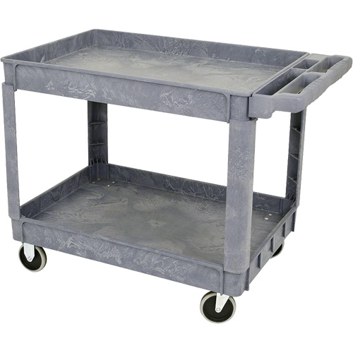JPTC-3624 Chariot d'atelier robuste en polypropyl&egrave;ne, 2 niveaux, 46" la x 25-1/2" p x 33-1/4" h, 500 lb Cap NTL Industrial