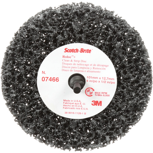 Disque de nettoyage et de d&eacute;capage Clean and Strip Roloc Scotch-Brite, 4" dia., Grain Extra grossier, Carbure de silicium NTL Industrial