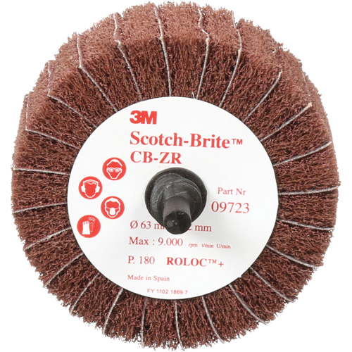 Scotch-Brite Combi-Wheel, 2-1/2" Dia., 180 Grit, Aluminum Oxide NTL Industrial