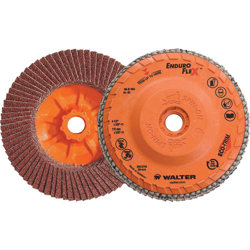 Disque &agrave; lamelles Enduro-Flex, 4-1/2" x 5/8"-11, Type 27, Grain 40, Alumine de zirconium NTL Industrial