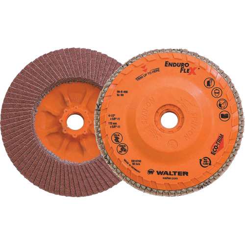 Disque &agrave; lamelles Enduro-Flex, 4-1/2" x 5/8"-11, Type 27, Grain 60, Alumine de zirconium NTL Industrial