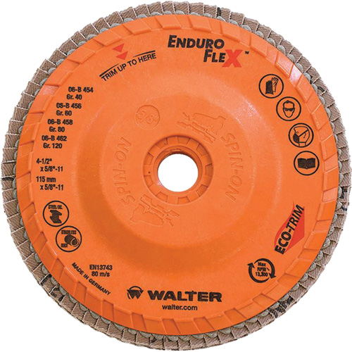 Disque &agrave; lamelles Enduro-Flex, 4-1/2" x 5/8"-11, Type 27, Grain 80, Alumine de zirconium NTL Industrial