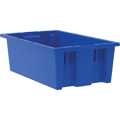 Nesting and Stacking Tote, 6" x 11" x 18", Blue NTL Industrial