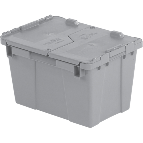 Contenants de distribution Flipak en plastique poly&eacute;thyl&egrave;ne (PE), 15,2" x 10,9" x 9,7", Gris NTL Industrial