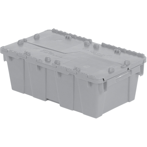 Flipak&reg; Polyethylene Plastic (PE) Distribution Containers, 19.7" x 11.8" x 7.3", Grey NTL Industrial