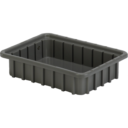 Divider Box&reg; Containers, Polyethylene, 10.8" W x 8.3" D x 2.5" H, Grey NTL Industrial