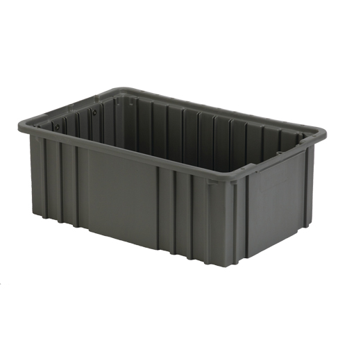 Contenant Divider Box, Poly&eacute;thyl&egrave;ne, 15,5" la x 9,9" p x 6" h, Gris NTL Industrial