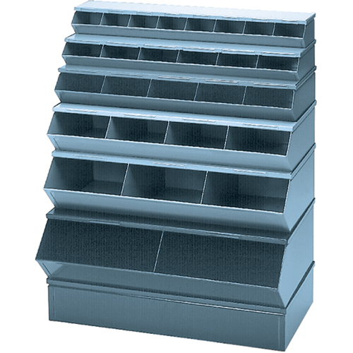 Bacs sectionnels superposables, Cap. 100 lb, 37" la x 18-3/4" p x 7-1/2" h, Bleu NTL Industrial