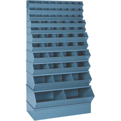 Sectional Bin Units, 100 lbs. Cap., 37" W x 8" D x 4-1/2" H, Blue NTL Industrial