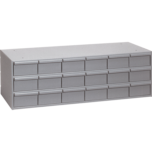 Industrial Drawer Cabinets, 18 Drawers, 33-3/4" W x 11-5/8" D x 10-7/8" H, Grey NTL Industrial