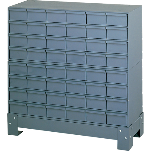 Industrial Drawer Cabinet With Base, 48 Drawers, 34-1/8" W x 12-1/4" D x 33-3/4" H, Grey NTL Industrial